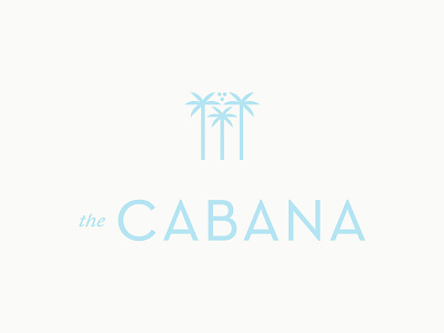 The Cabana, II blue logo luxury mark palm palm tree resort water