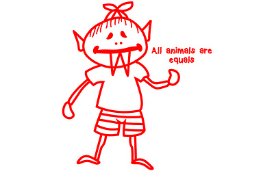 All animals are equals freehand drawing illustration