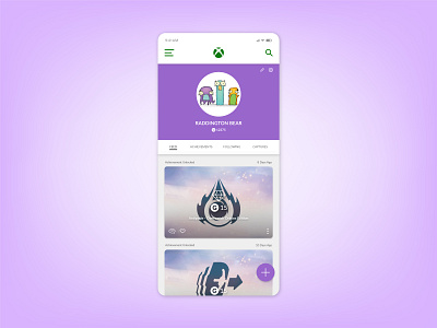 Daily UI Challenge - Profile dailyui dailyuichallenge gaming mobile mobile app mobile app design profile social profile uiux user user profile video games xbox