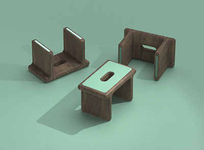 little stool 3d design illustration industrial design