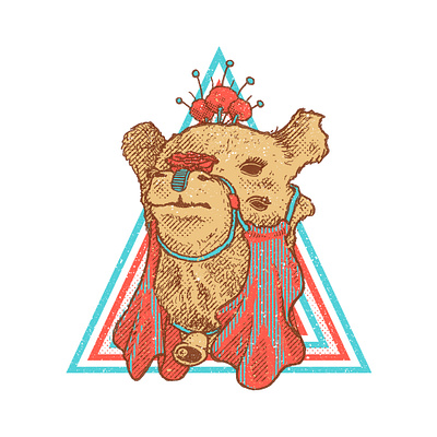 Camilla camel design drawing illustration ink portrait poster texture triangle wip