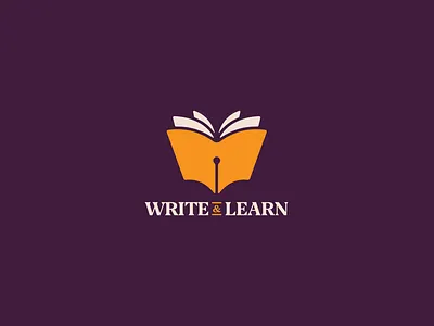 Write & Learn | Logo book brand brand identity branding geometric learn logo logo design logotype negative space pen write writing