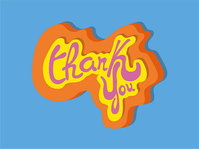 Thank You illustration typography