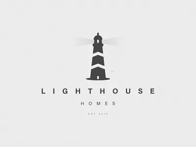 LIGHTHOUSE HOMES branding home homes icon lighthouse logo mark print