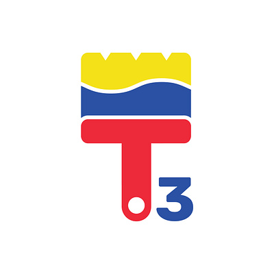 T3 Painting branding icon logo logodesign paintbrush painting primary colors vector