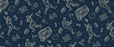 Baseball Pattern babe ruth baseball baseball bat design flag hotdog illustration ipad organic pattern peanuts procreate stadium sticker