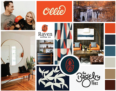 Branding Moodboard - easy-going branding modern mood board moodboard orange