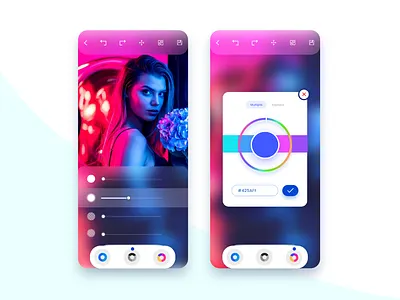Photo Editing App Interface adobexd app art design editing icongraphy interface minimal mobile trendy ui uidesign