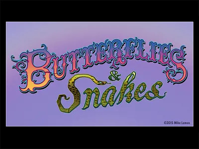 Butterflies & Snakes Unused Lettering Design Logo character concept character design clip studio paint digital art digital ink hand lettering illustration logo mike lemos aka spacetrog pen and ink