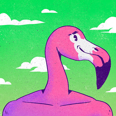 Flamingo animal bird cartoon creative design draw flamingo illustration photoshop