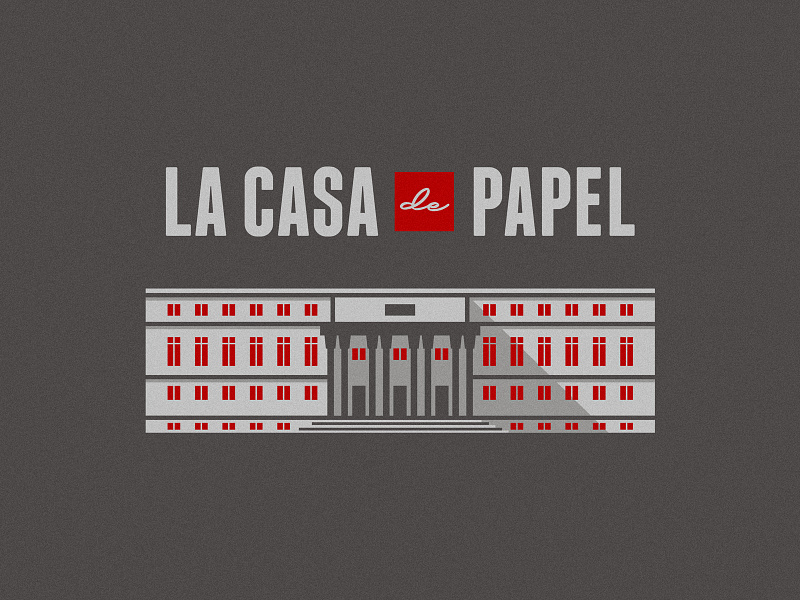 La Casa de Papel building crime dali fanart heist illustration logo mask money paper red shadow show spain tv