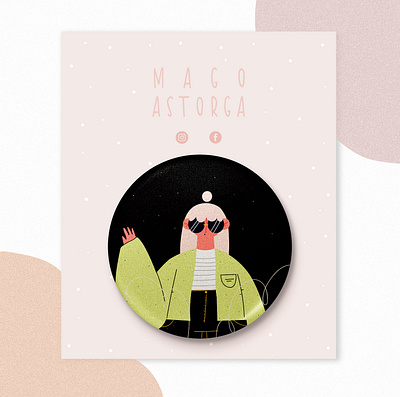 button art button designer girl illustration illustrator pink power shop online