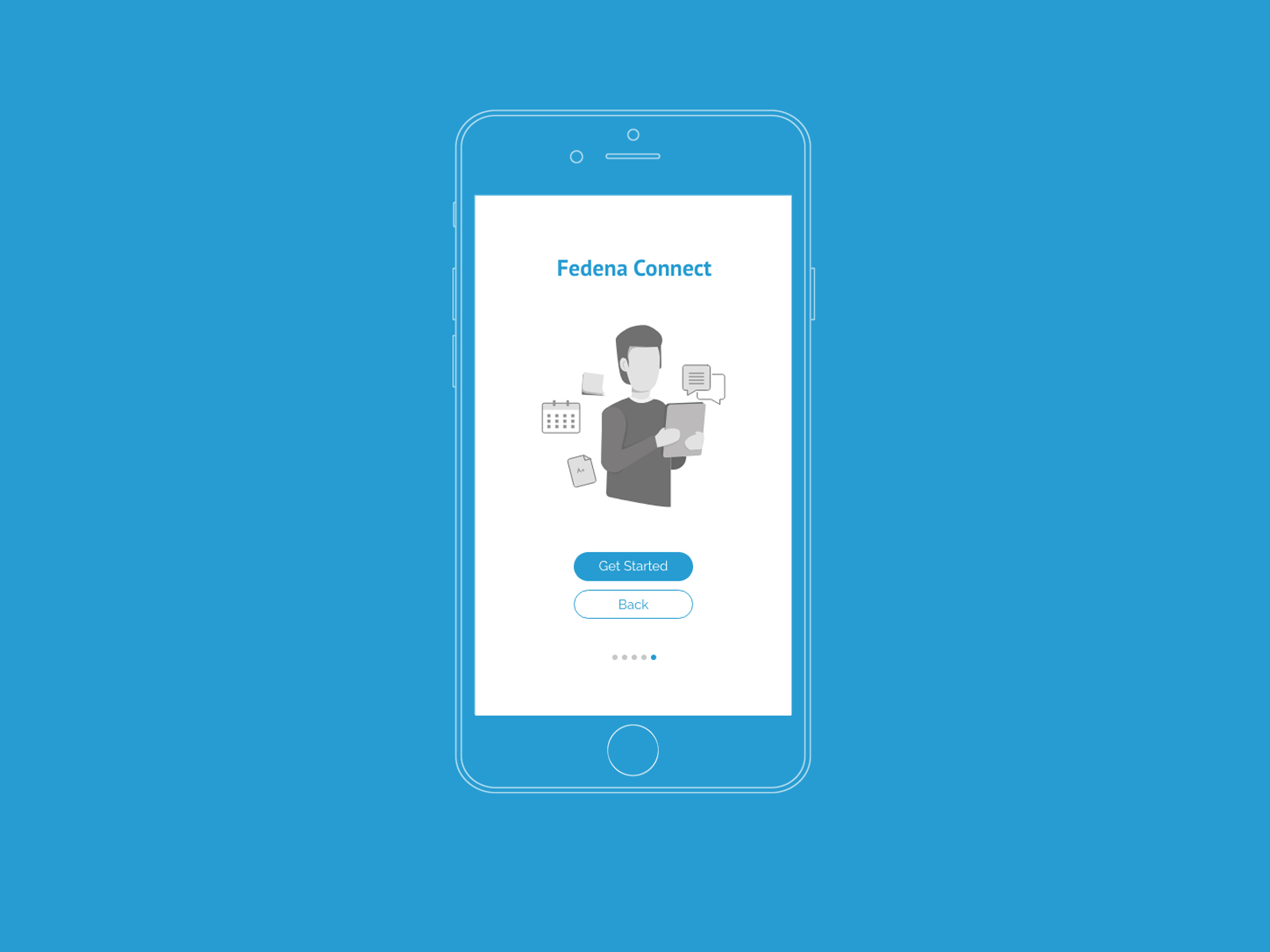 Fedena Connect app design gif illustration minimal ui ux