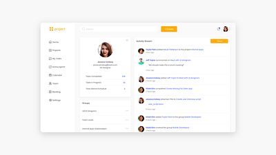 User Profile activity stream daily ui daily ui 006 daily ui challenge day 6 project management task management user profile web application web design