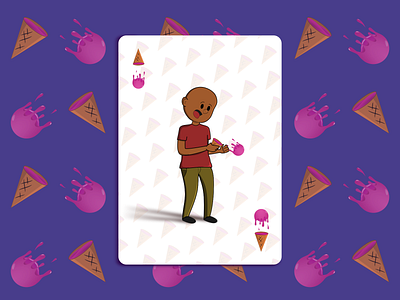 Ice Drop - Playing Card card character design characterdesign icecream illustration nuxttux playing card playing cards vectorart