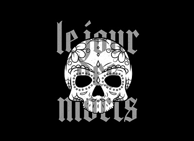 Le Jour Des Morts black blackletter blanco calavera cincinnati french mexico noir skull white