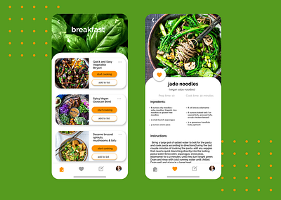 Recipes App app cooking ui ux