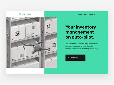 Gather branding copywriting drone gsap homepage