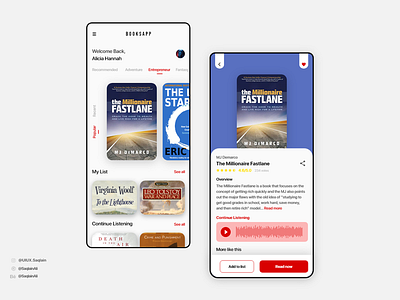 Booksapp UI Design adobe xd app design ios ui ui design ui designer uiux user interface user interface design ux