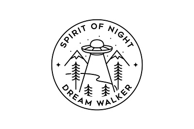 Spirit of Night adventure apparel art badge branding design illustration landscape line logo monoline nature outdoor patches pin sticker t shirt tee vector vintage