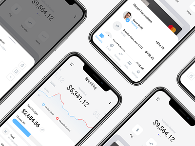 Banking App pt.1 app banking budget clean design finance fintech interface ios iphone minimal mobile mobile app money pay phone search ui ux web