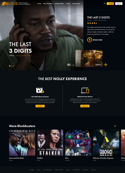 NollyFlix design movies nigeria nollywood streaming ui ux web deisgn website