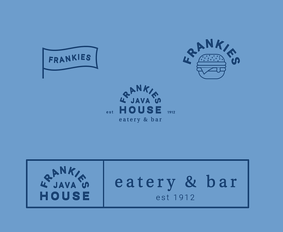 Some branding concepts for Frankie's blue branding burger clean design eatery illustration illustrator logo vector