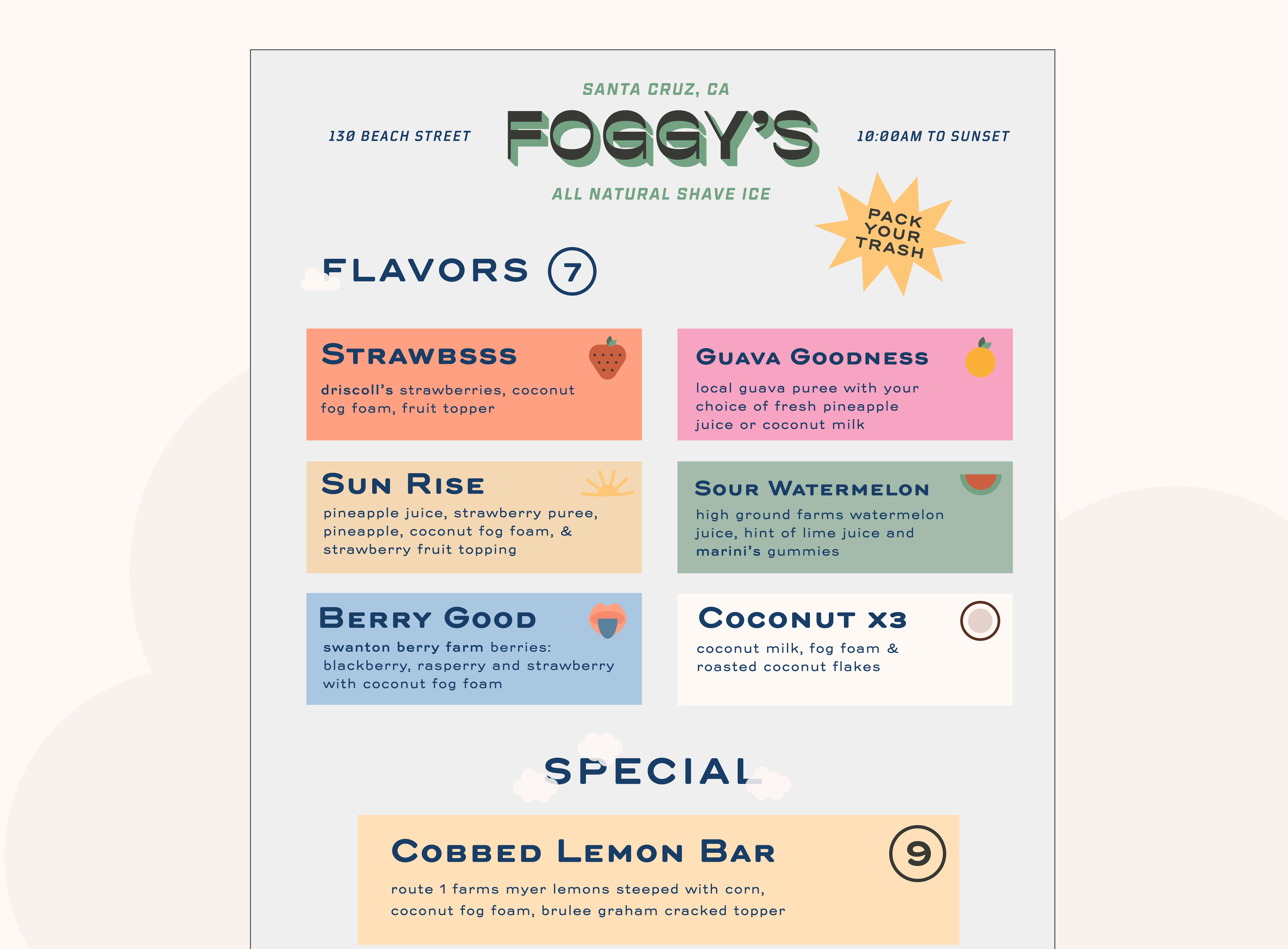 Example of Shave Ice Menu WIP