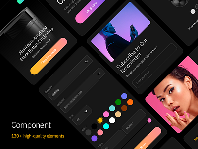 Component (Sketch & Figma) clean design ecommerce fashion figma media minimal productivity sketch ui uikit ux voice web website website design