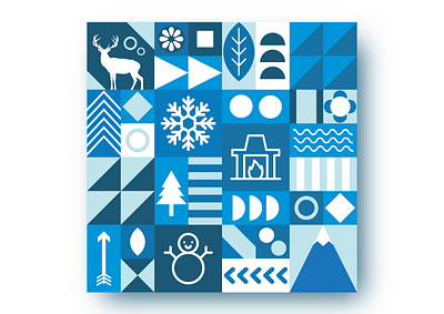 Winter is coming animation art artwork cool deer design flat frozen gradient icon illustration minimalist mountain snowflake vector vector art website winter