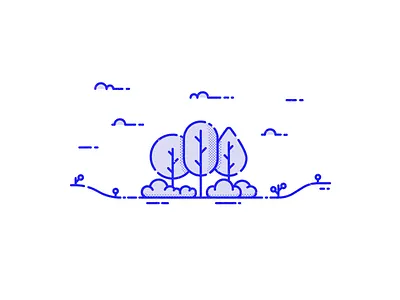 Autumn autumn digital fall halftone illustration landscape linear icons lineart trees vector