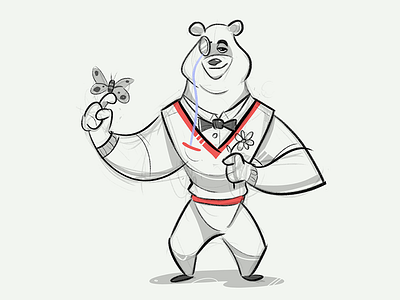 🐻 In love 🍯 bear cartoon character characterdesign drawing fun grizzly grizzly bear illustration process sketch spovv squirrel