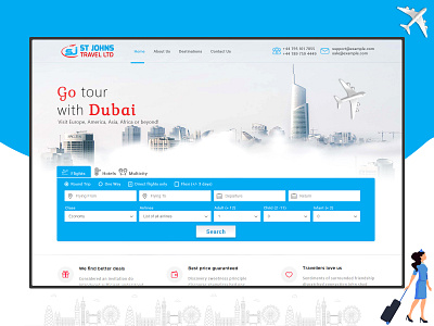 ST Johns airline blue and white dubai dubai flight flight flight booking flight search flight ticket hotel booking hotels logo design red