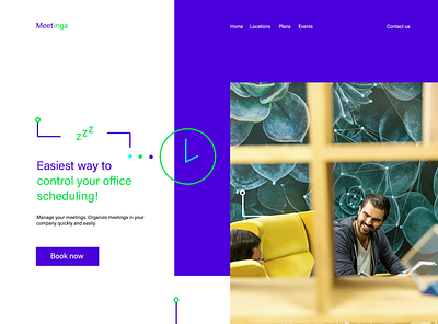 Office scheduling landing page company design green it kosma landing landingpage lenar office poland polska schedule sketch space startup time violet