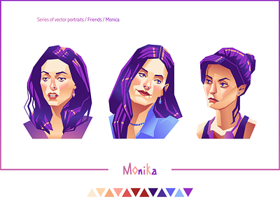 "Friends. Monica" 90s d v r friends girl girl portrait monica portrait portraits show tv show vector vector art vector illustration vector portrait vectors