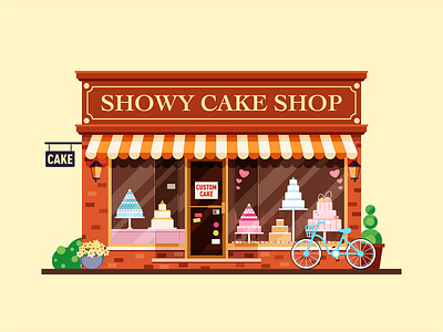 showy cake shop bicycle build business cake custom selling shop