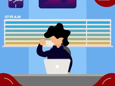 Working on Weekend_02 art design flat flat illustration illustration vector