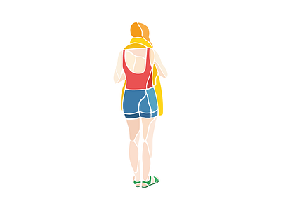 Beach woman adobe illustrator design flat gradients graphicdesign illustration minimal vector