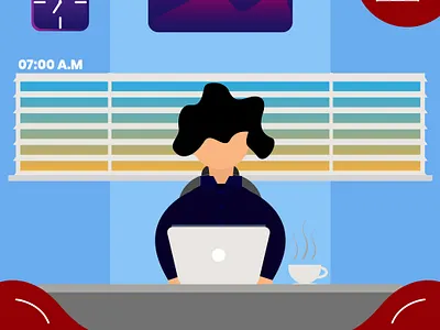 Working on Weekend_01 art branding flat flat illustration illustration vector