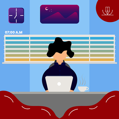 Working on Weekend_01 art branding flat flat illustration illustration vector