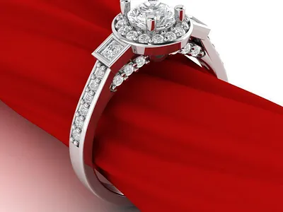 Cluster Halo Ring 3D Model jewel jewelery jewellery jewelry jewelry design jewelry designer jewels matrix rhino3d rhinoceros