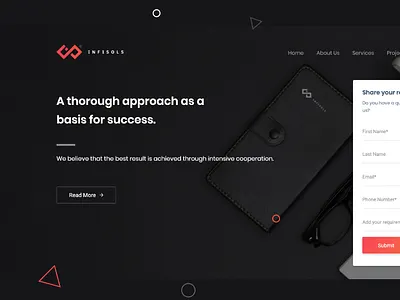 Infisols Web design & Development app branding design flat illustration mockup psd template typography ux