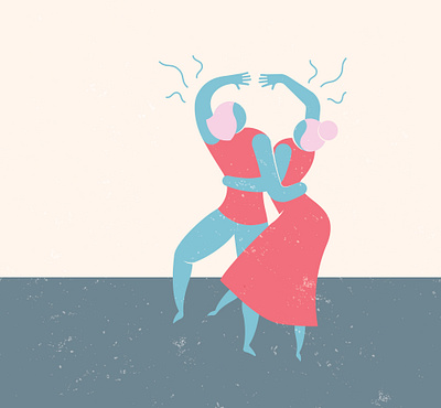 Dance color blocking couple dance music dance party dancing flat design flat illustration happy couple illustraion illustrator love music