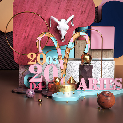 Aries 3d 3d art 3dgraphics 3ds max 3dscene 3dsmax c4d cinema4d design illustration octane octanerender render rendering typography