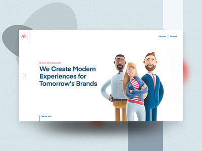 Digital Agency Header Exploration 3d 3d animation 3d art 3d artist 3dsmax design flat header design header exploration header illustration landing landing page modern trend 2020 typography ui ux web website