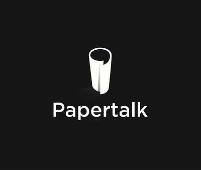 Papertalk chat clever dual meaning logo negative space logo paper talk