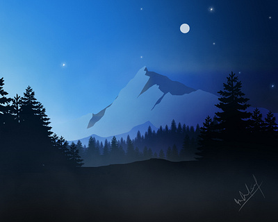 Day Light Winter Down - Landscape Vector Art. 2d art adobe illustrator art dawn design dynamic design flat illustration illustration landscape landscape illustration mornings nature art nature illustration vector vectorart winter