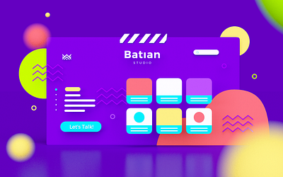 Batian Web 3d 3d art cinema 4d colorful fun graphic design illustration purple ui user interface web web design website design