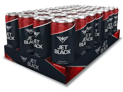 JET BLACK ENERGY DRINK energy drink packaging design