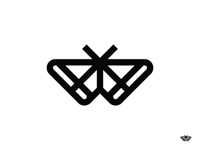 Pollinator butterfly icons logo monoline moth nature negative space pollinator symbol